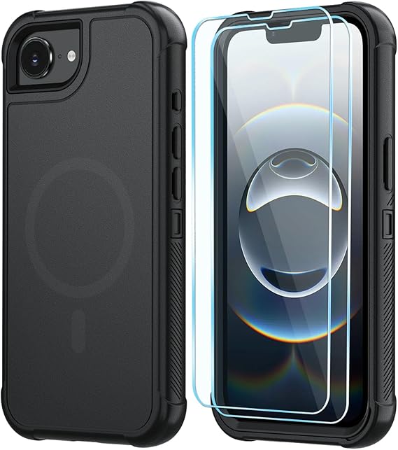 DUEDUE Magnetic Case Compatible with iPhone 16e Phone Case,iPhone 16e Case MagSafe with Ring Holder Stand Slim Translucent Matte Drop Shockproof Protective Cover Cases for iPhone 1